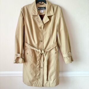 Columbia XCO Tan Belted Short Trench Coat Jacket